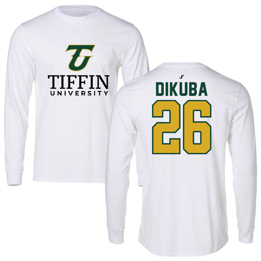 Tiffin University Soccer White Performance Long Sleeve - #26 Kian Dikuba