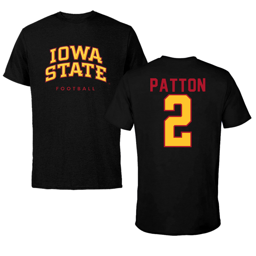Iowa State University Football Black Tee - #2 Jamison Patton