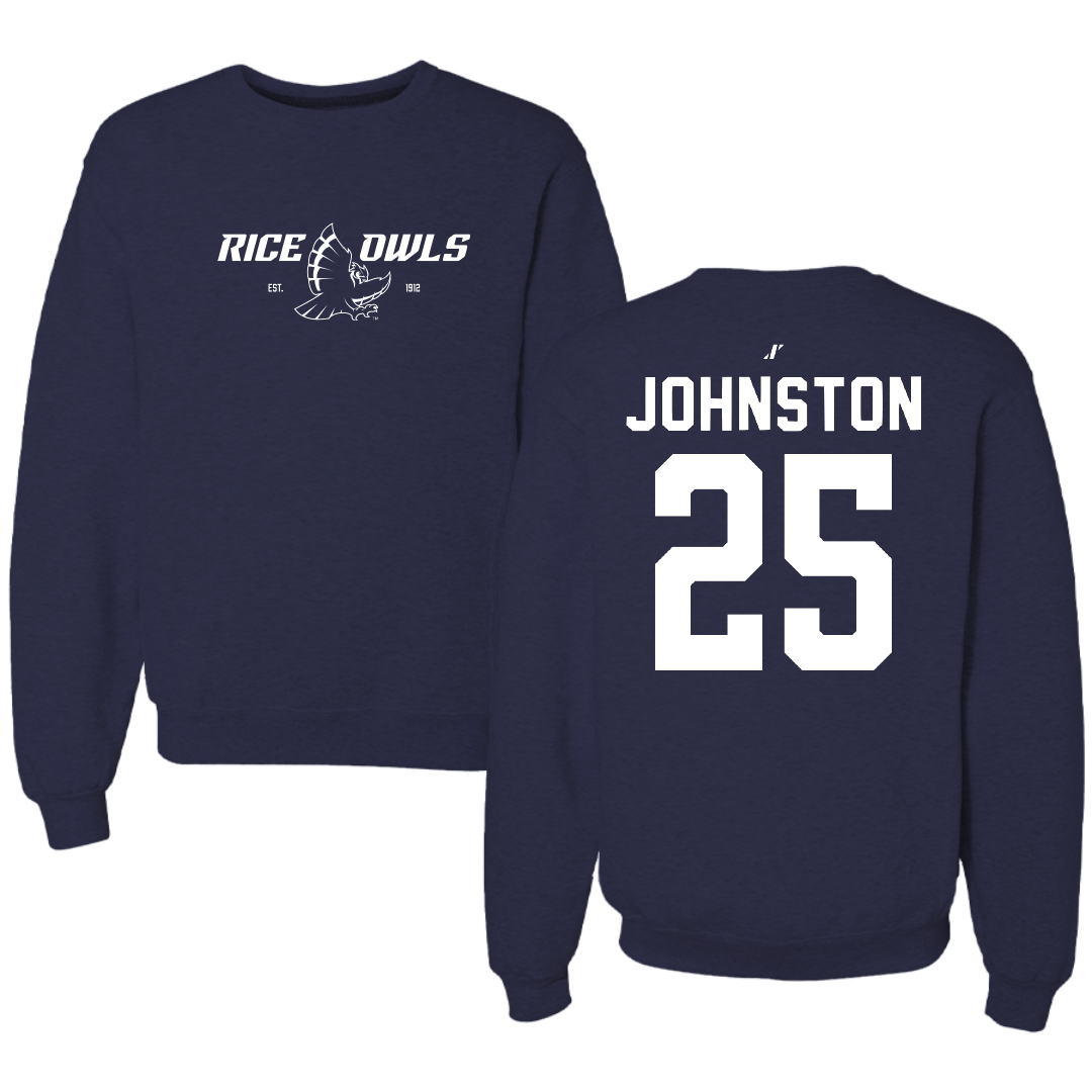 Rice University Soccer Navy General Crewneck - #25 Jules Johnston