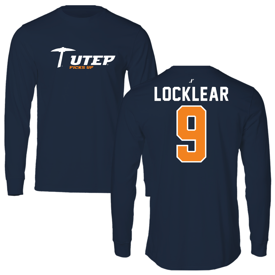 University of Texas at El Paso Football Navy General Long Sleeve - #9 Skyler Locklear