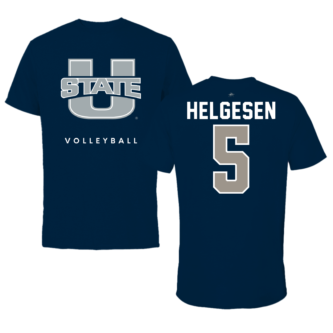 Utah State University Volleyball Navy Tee - #5 Loryn Helgesen