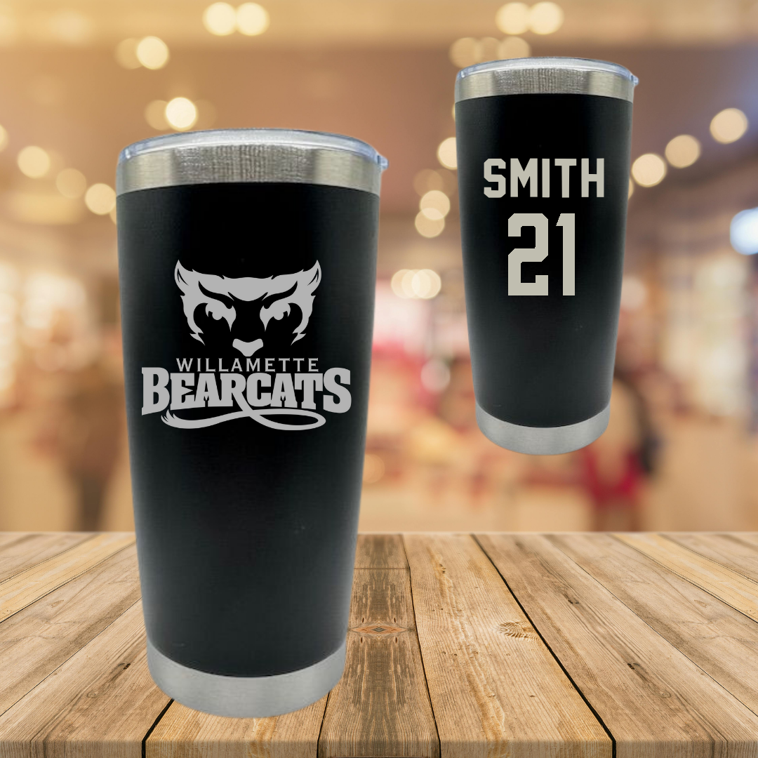 Willamette University Baseball Black Stainless Steel Tumbler - #21 Jason Smith