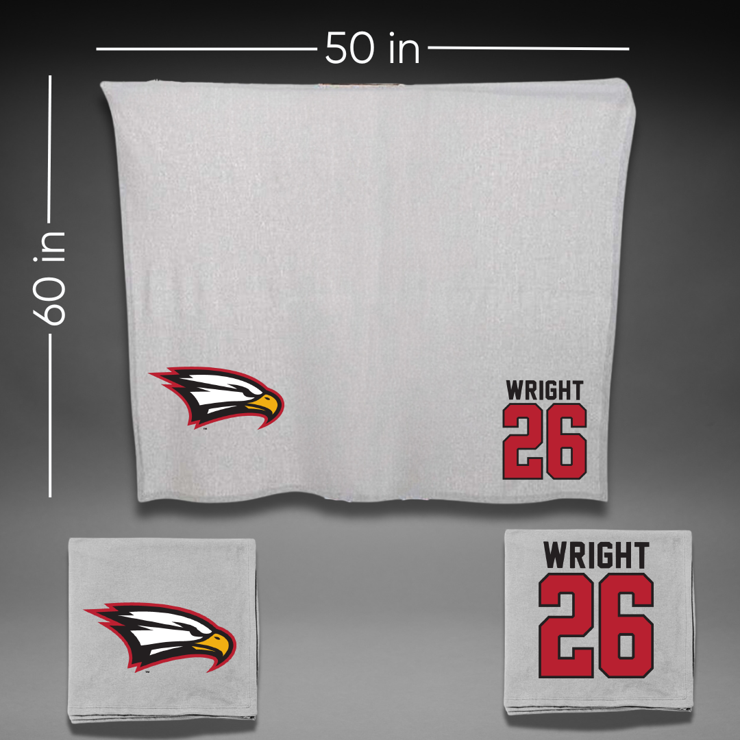 Polk State College Baseball Gray Blanket - #26 Zane Wright