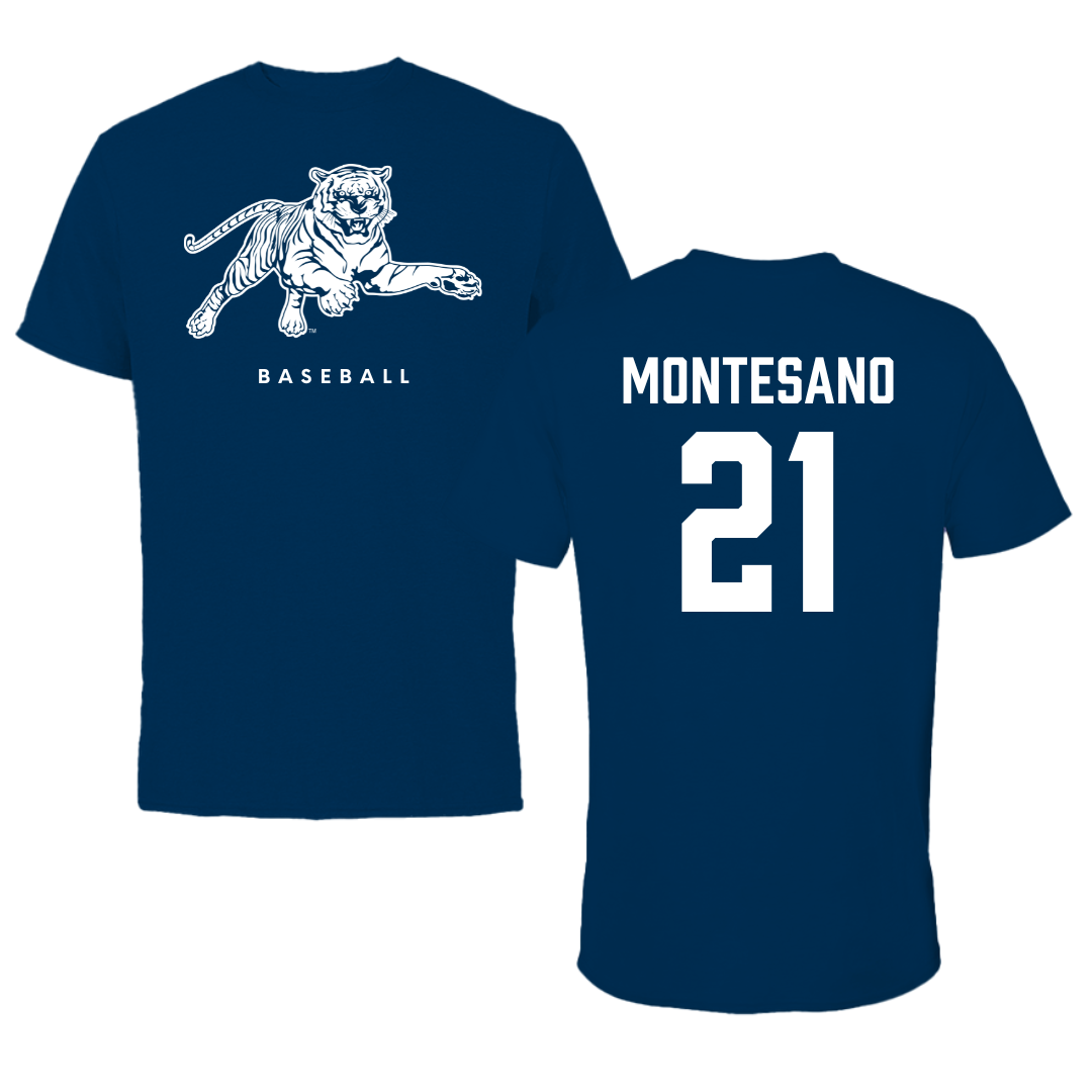 Jackson State University Baseball Navy Tee - #21 Lenny Montesano