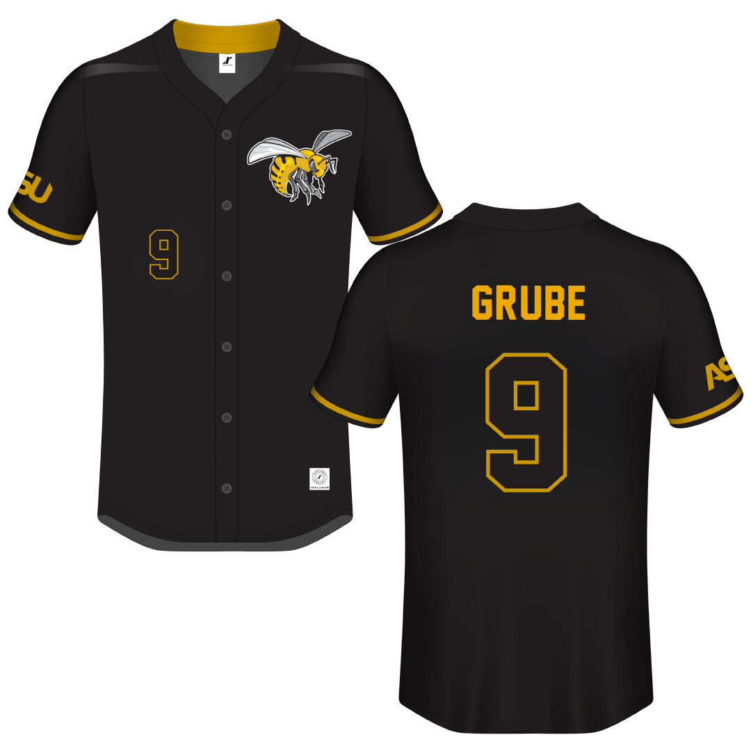 Alabama State University Black Button-Down Jersey - #9 Mason Grube