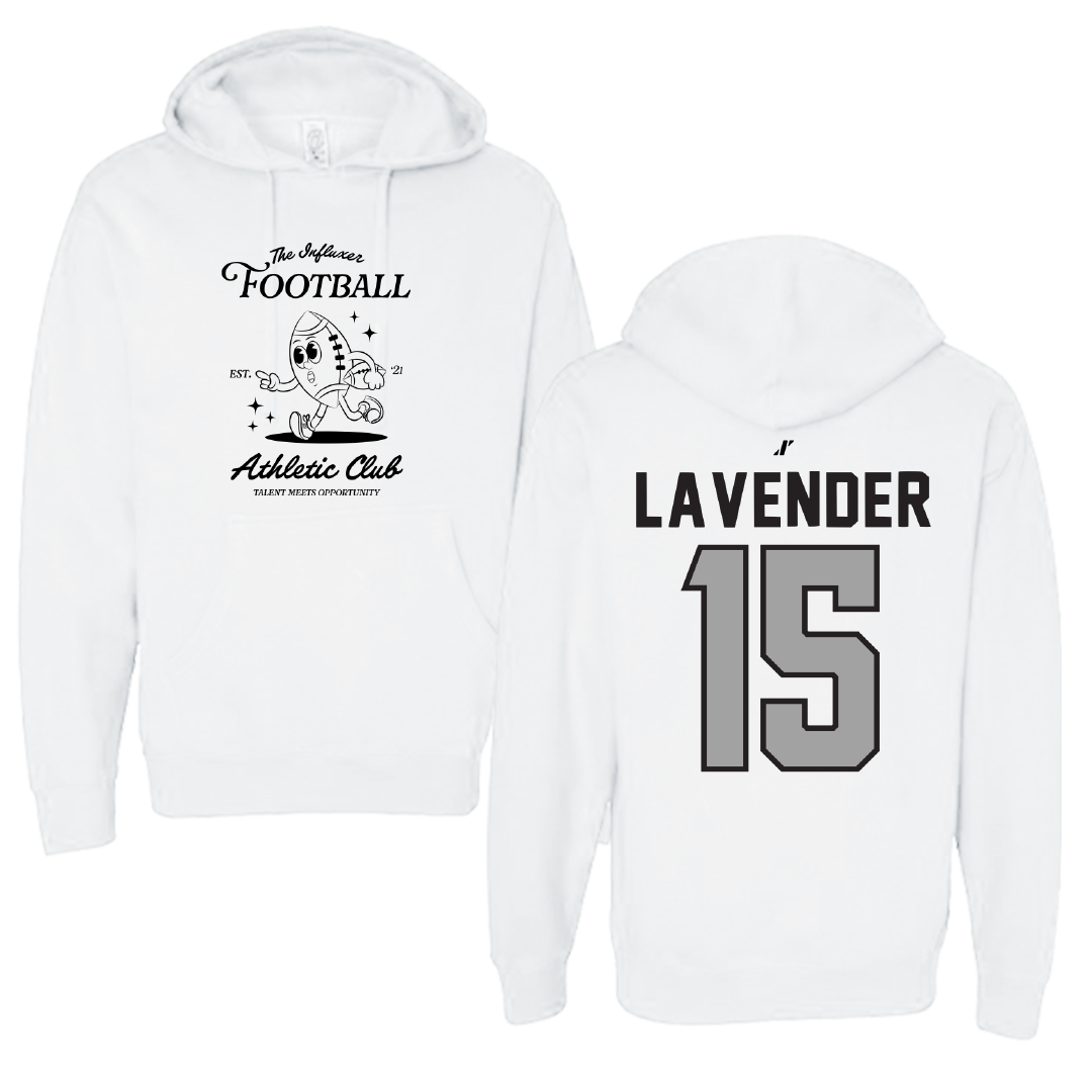Football White Influxer Athletic Club Hoodie - #15 Jaxson Lavender