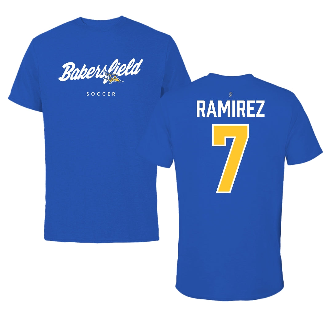 California State University-Bakersfield Soccer Blue Performance Tee - #7 Cynthia Ramirez