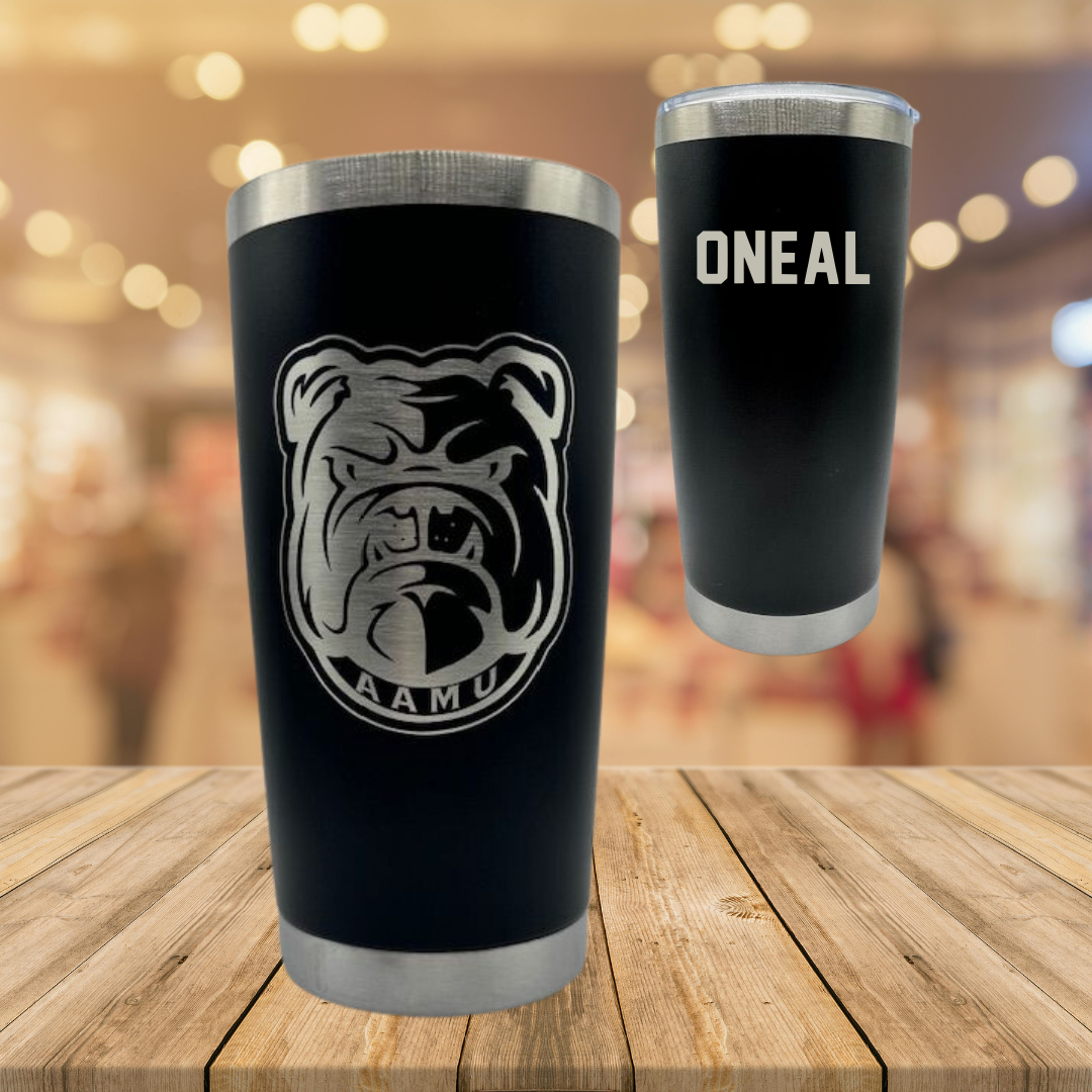 Alabama A&M University Baseball Black Stainless Steel Bulldogs Tumbler - Xavier Oneal