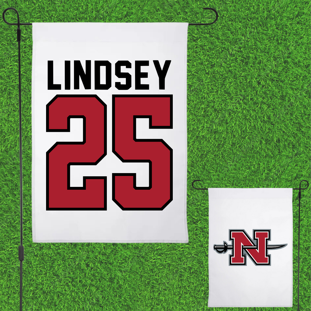 Nicholls State University Baseball White Garden Flag - #25 Michael Lindsey