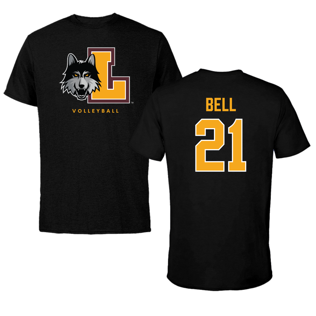 Loyola University-Chicago Volleyball Black Mascot Tee - #21 Brad Bell