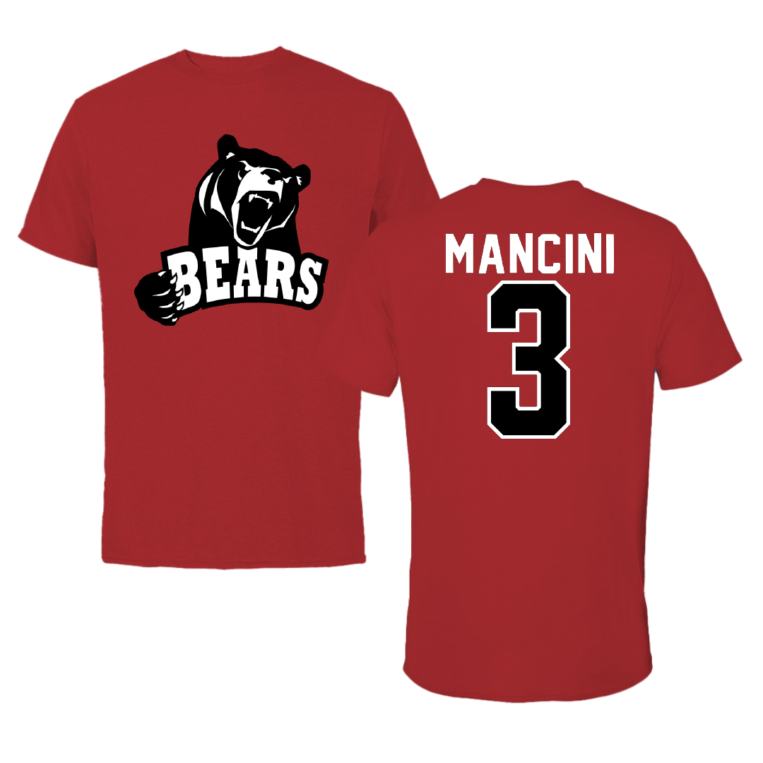 Lenoir-Rhyne University Lacrosse Canvas Red Tee - #3 Matthew Mancini