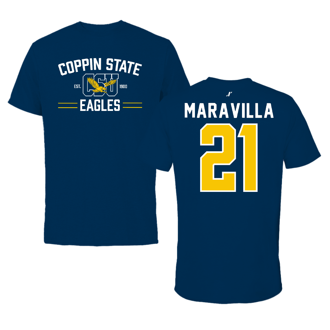 Coppin State University Softball Navy General Performance Tee - #21 Xzylia Maravilla