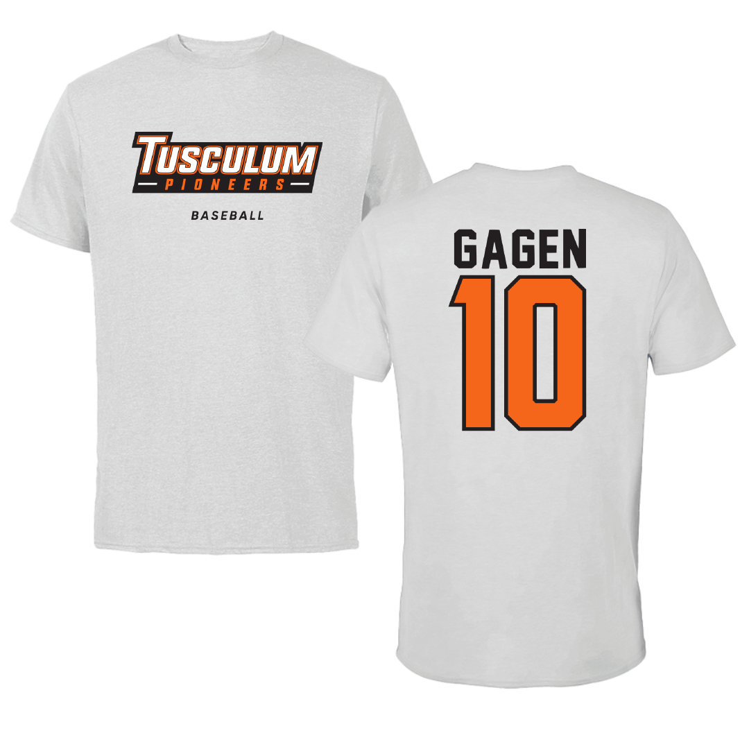 Tusculum University Baseball Light Gray Performance Tee - #10 Jack Gagen