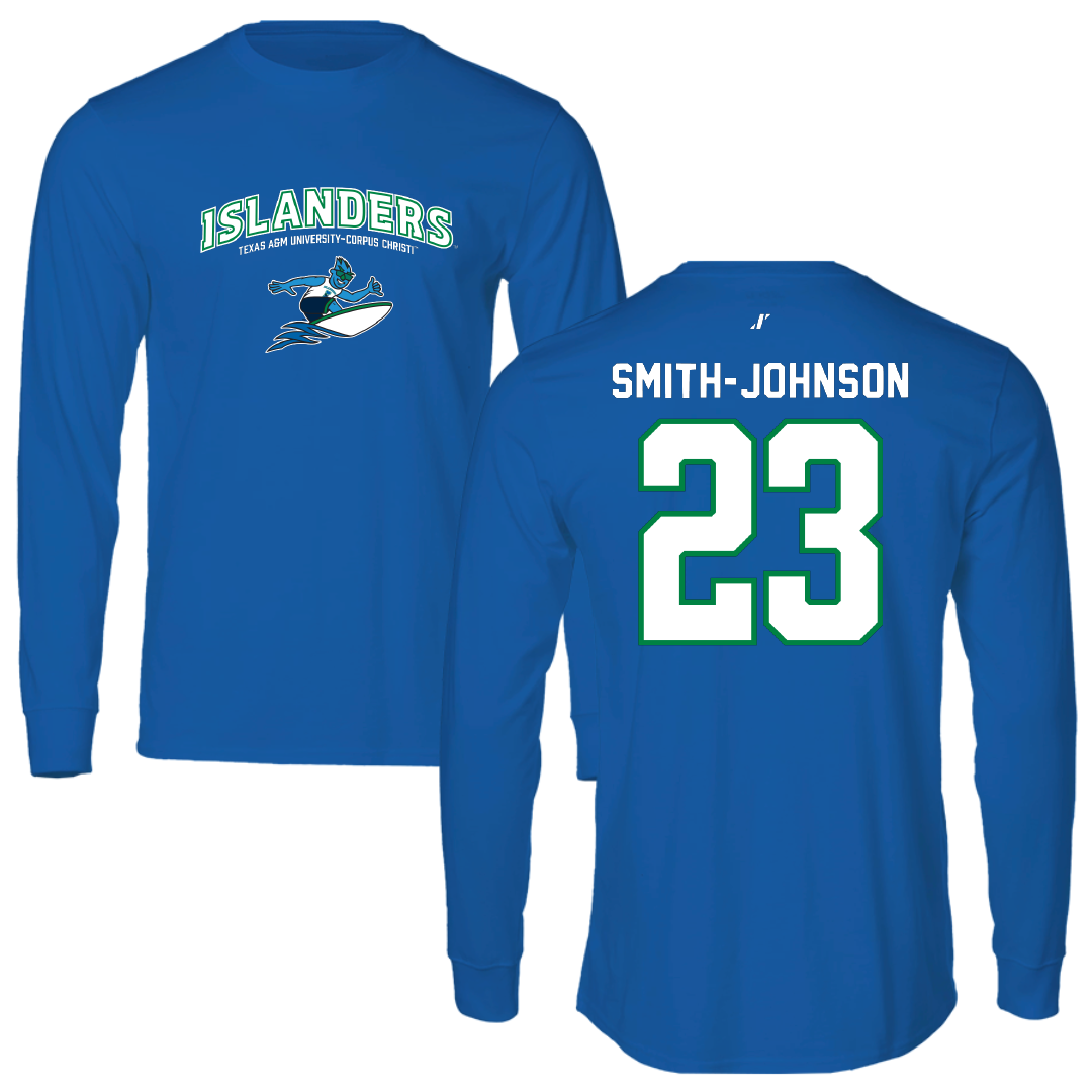Texas A&M University-Corpus Christi Baseball Blue General Performance Long Sleeve - #23 Christian Smith-Johnson