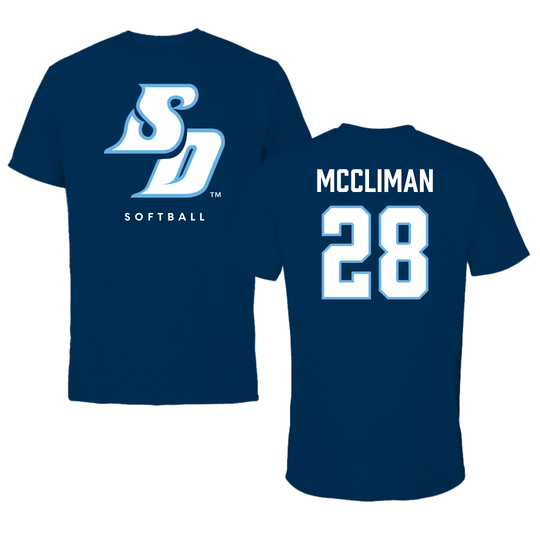 University of San Diego Softball Navy Performance Tee - #28 Natalie McCliman