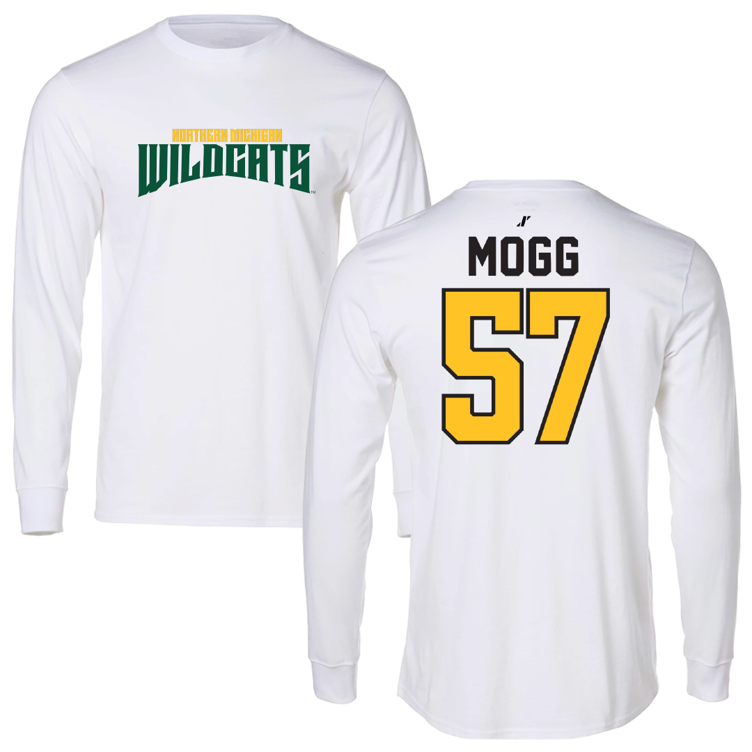Northern Michigan University Football White Classic Long Sleeve - #57 Logan Mogg