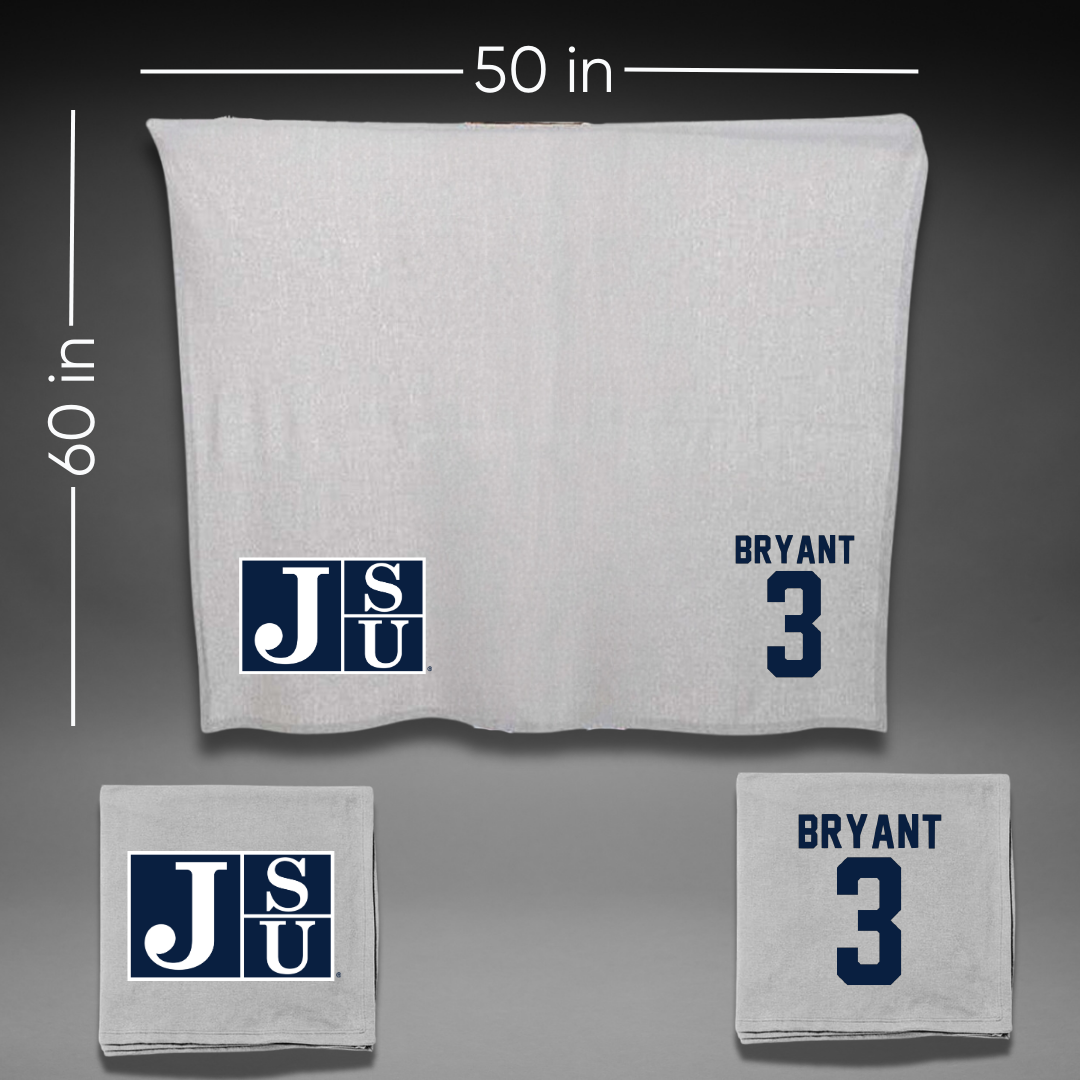 Jackson State University Volleyball Gray Blanket - #3 Trinity Bryant