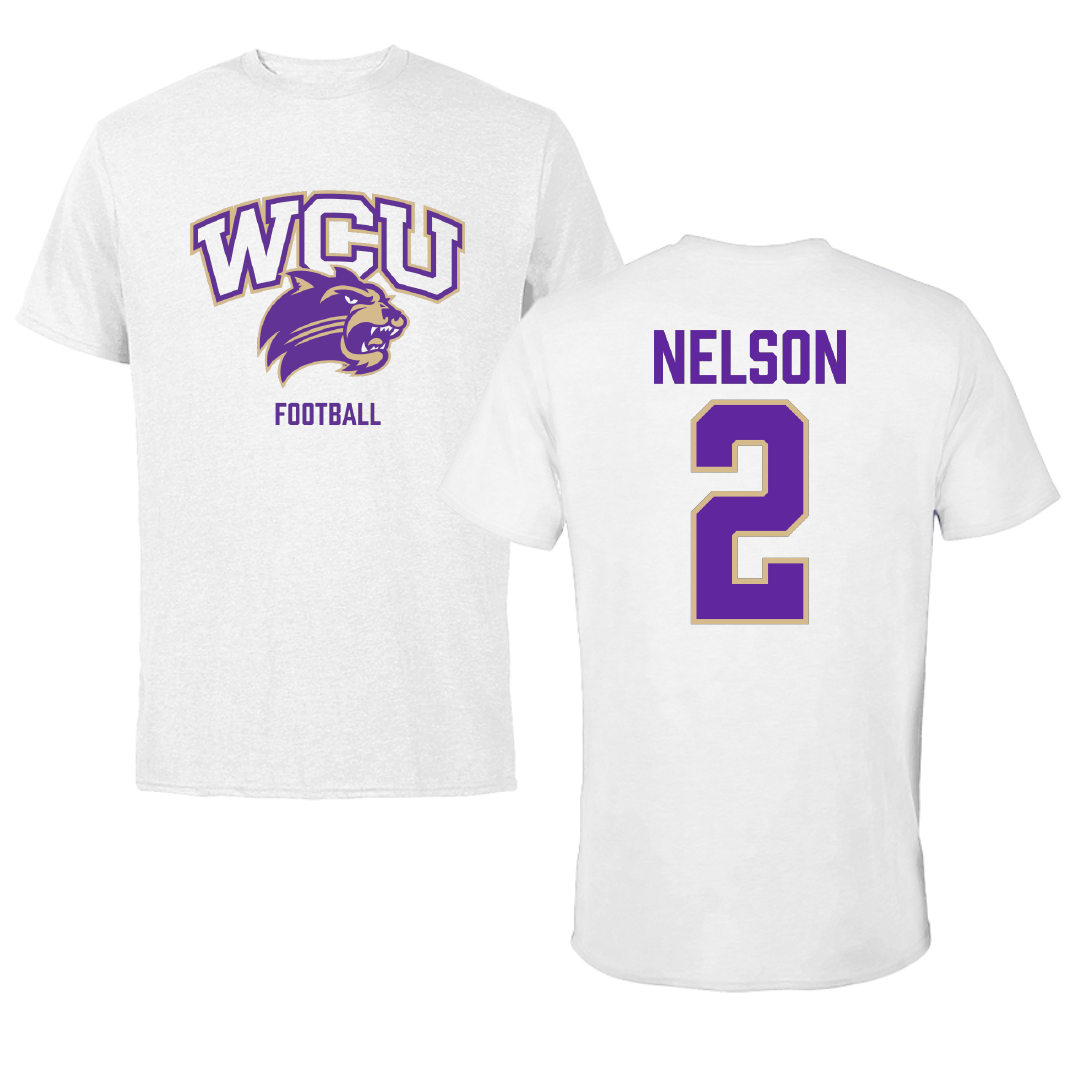 Western Carolina University Football White Performance Tee - #2 Micah Nelson