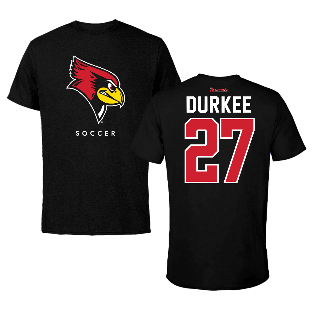 Illinois State University Soccer Black Tee - #27 Kaya Durkee