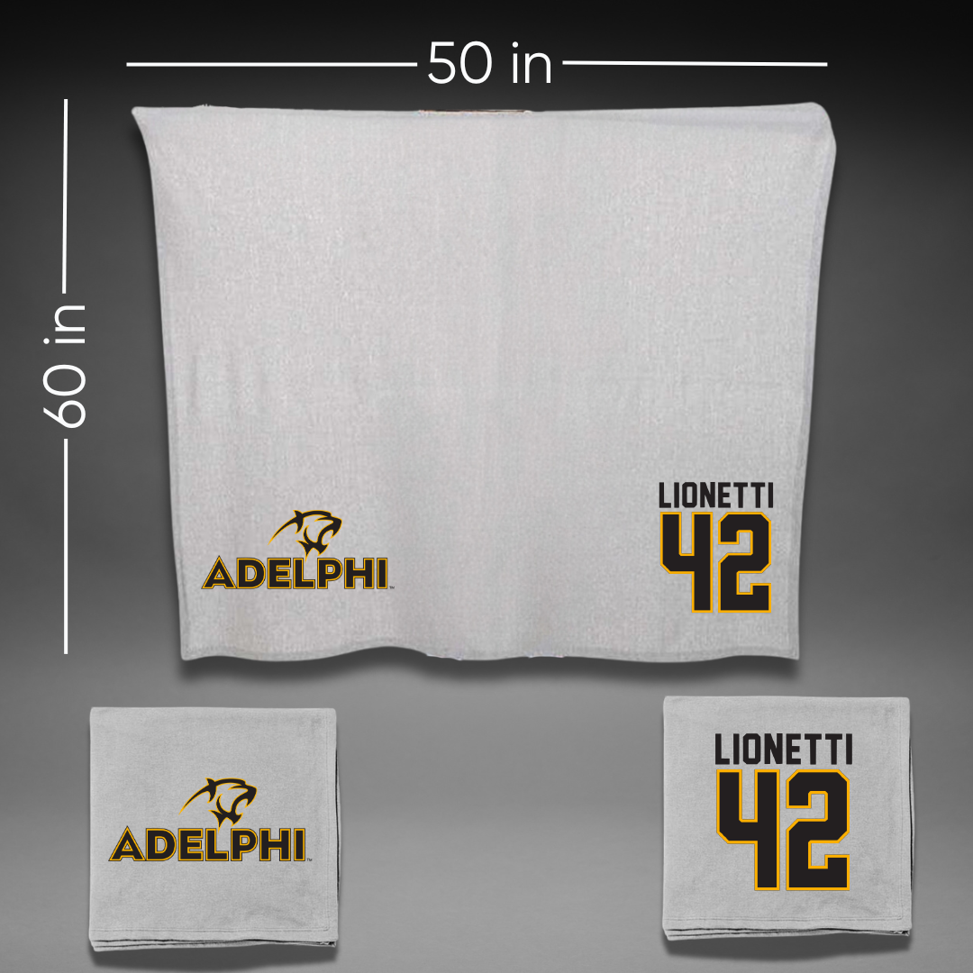 Adelphi University Lacrosse Gray Blanket - #42 Sonny Lionetti