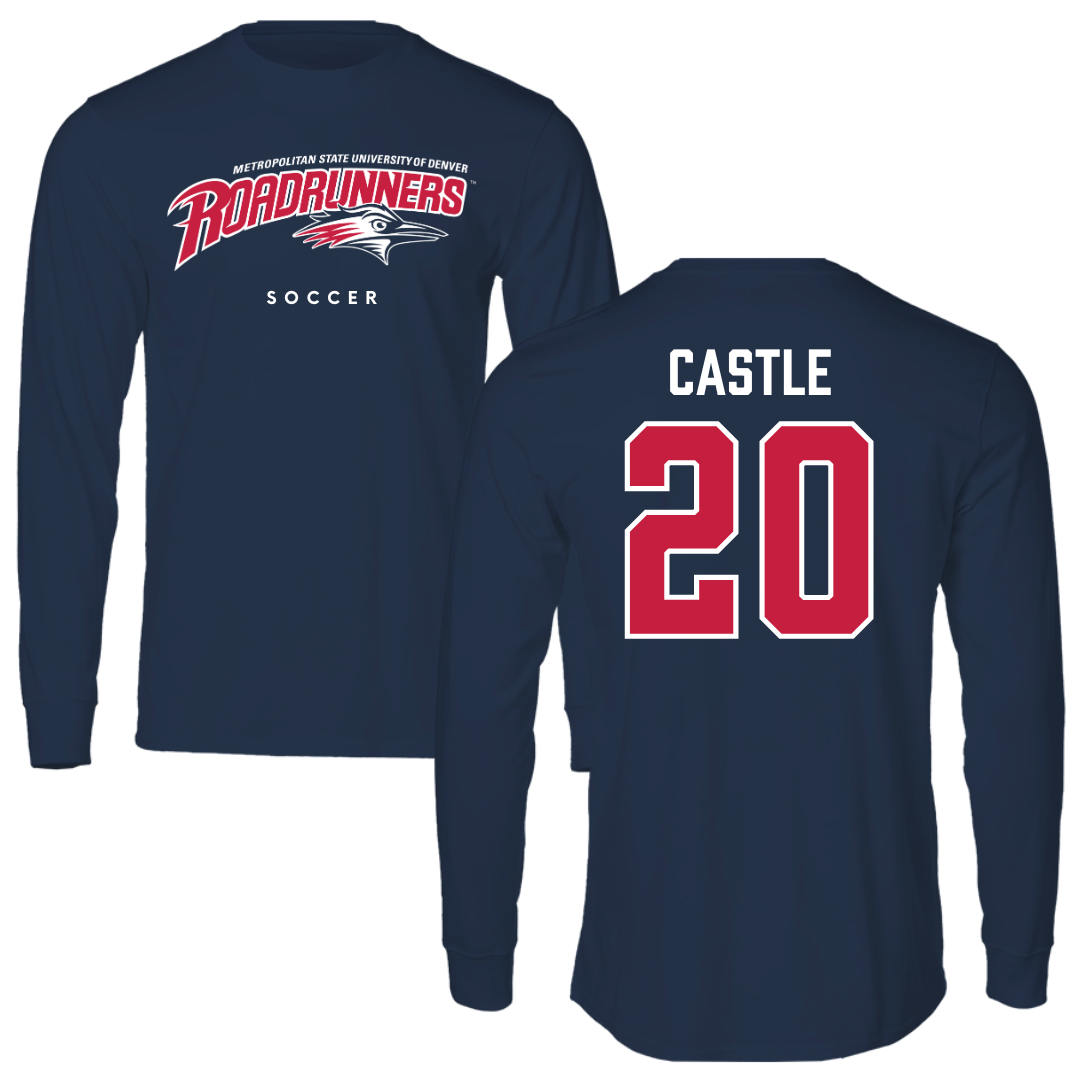 Metropolitan State University of Denver Soccer Navy Performance Long Sleeve - #20 Ella Castle