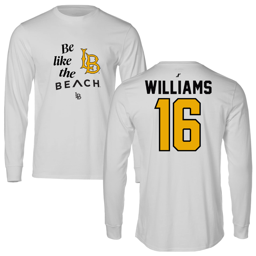 Long Beach State University Baseball Light Gray Be Like Us Performance Long Sleeve - #16 Nicholas Williams