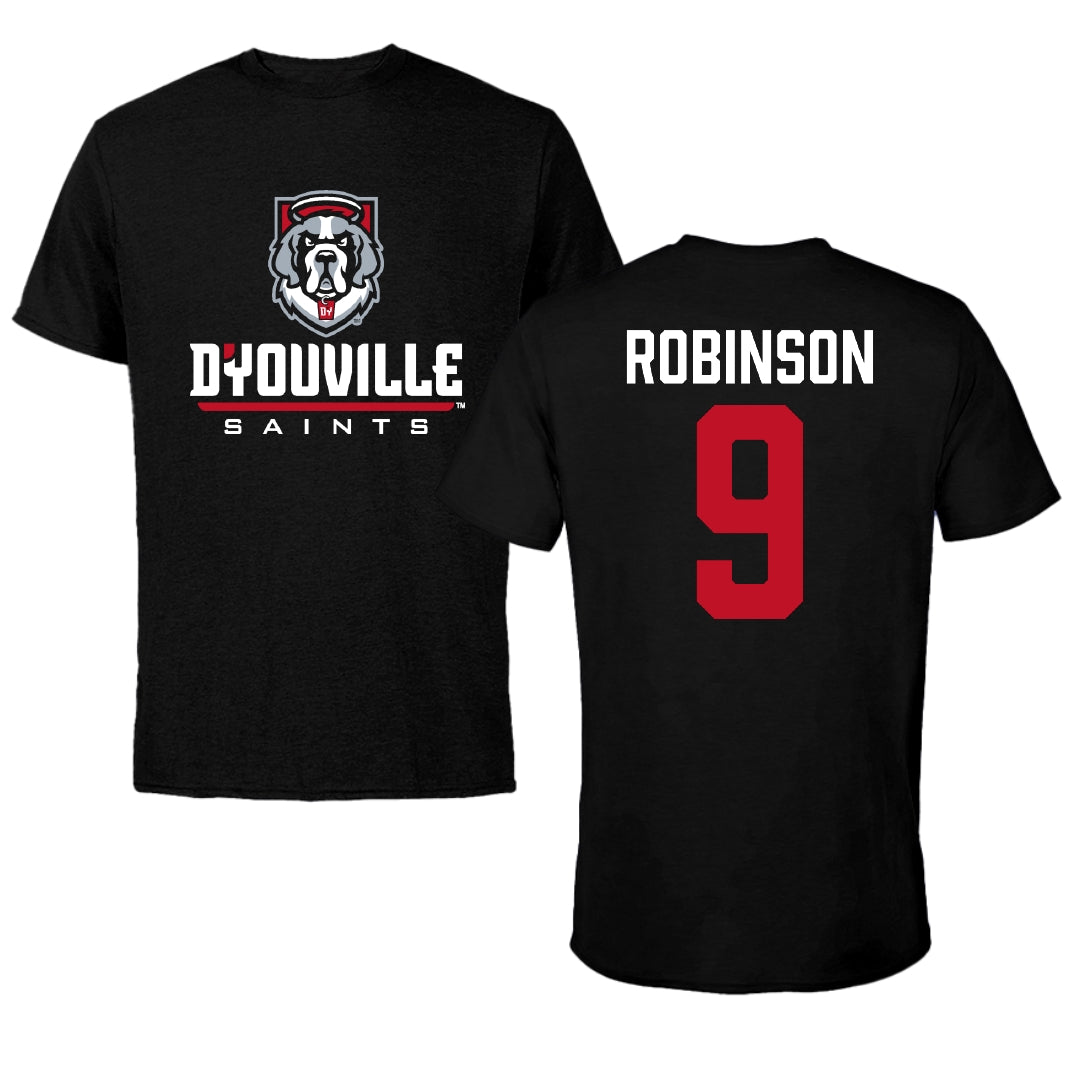 D'Youville University Volleyball Black Performance Tee - #9 Ethan Robinson