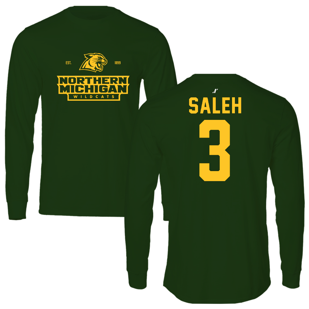 Northern Michigan University Football Forest Green General Long Sleeve - #3 Adam Saleh