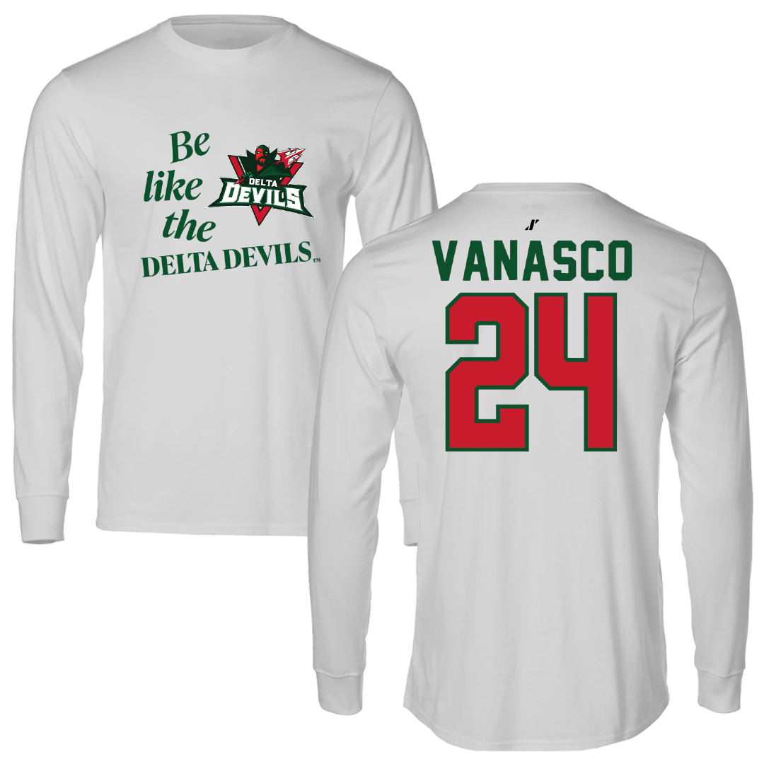 Mississippi Valley State University Soccer Light Gray Be Like Us Long Sleeve - #24 Abigail Vanasco