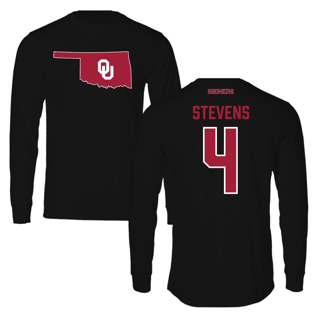 University of Oklahoma Soccer Black Performance Long Sleeve - #4 Avery Stevens