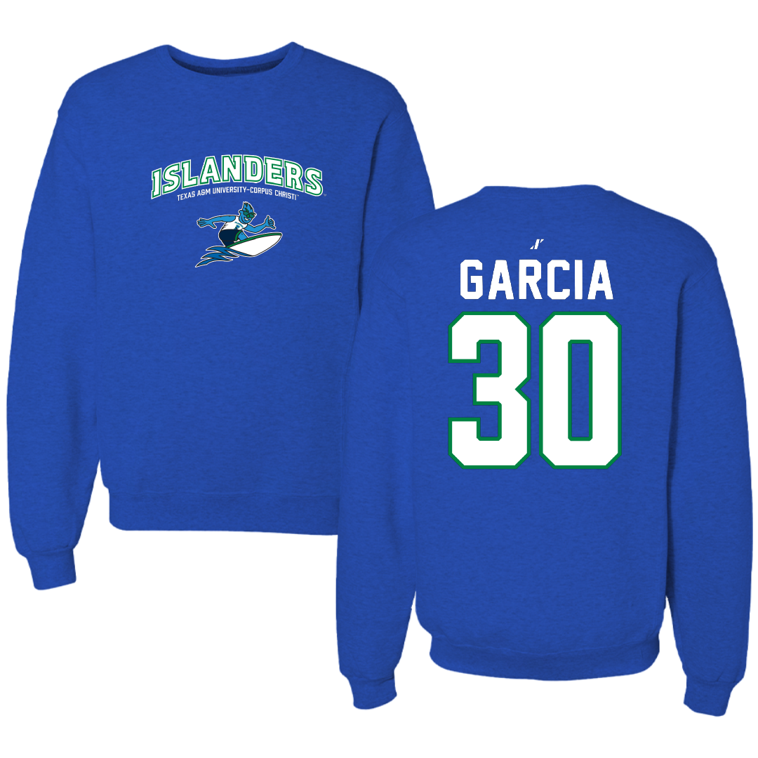 Texas A&M University-Corpus Christi Baseball Blue General Crewneck - #30 Zach Garcia