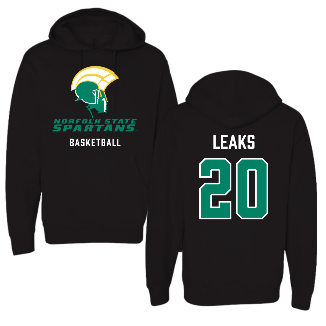 Norfolk State University Basketball Black Hoodie - #20 Jordan Leaks