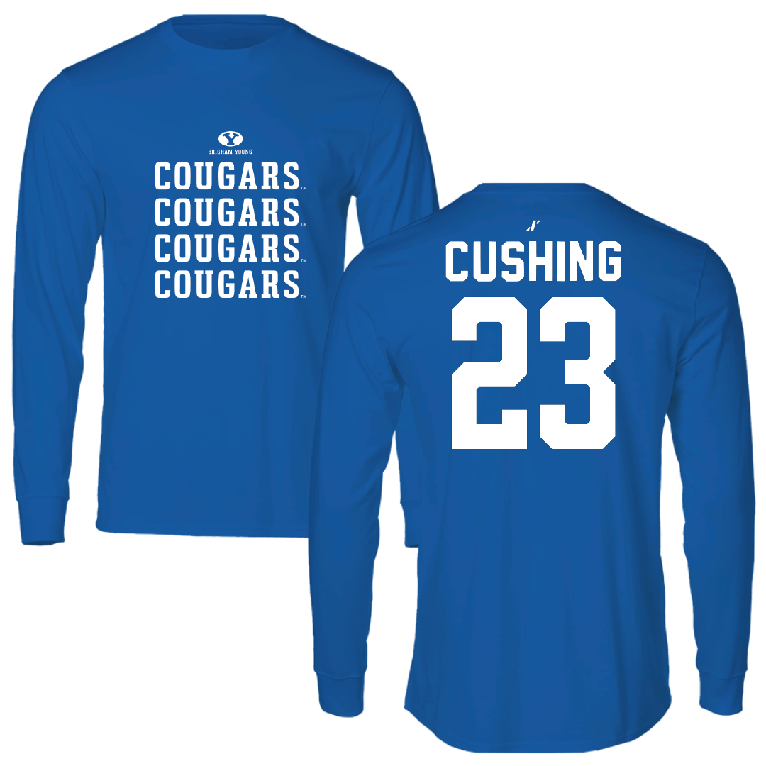Brigham Young University Baseball Blue General Performance Long Sleeve - #23 Stone Cushing