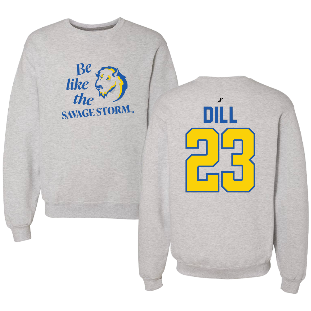 Southeastern Oklahoma State University Basketball Light Gray Be Like Us Crewneck - #23 DJ Dill
