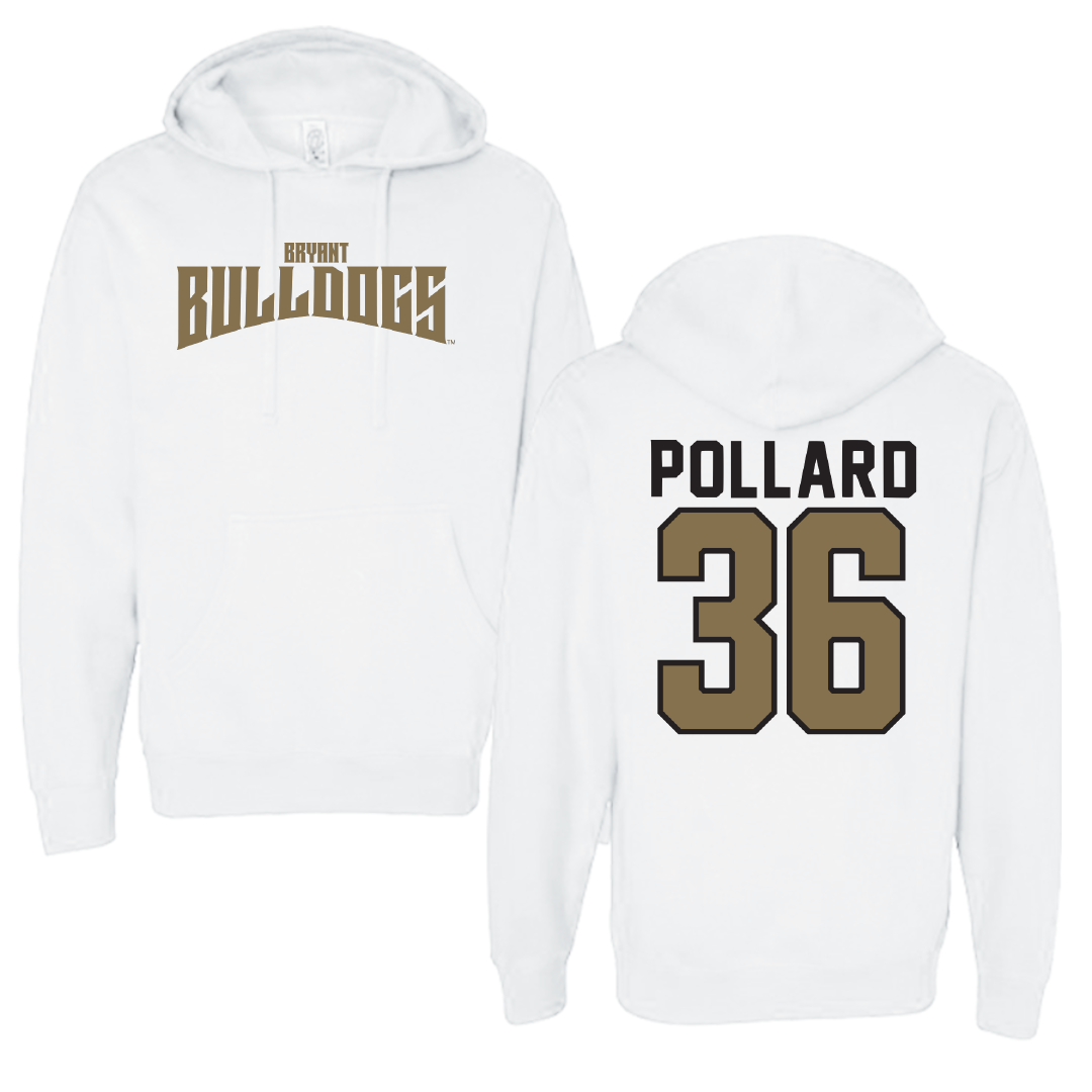 Bryant University Soccer White Classic Hoodie - #36 Daimon Pollard