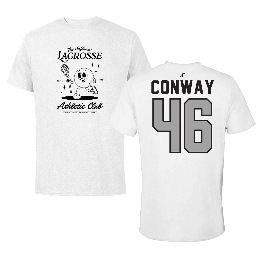 Lacrosse White Influxer Athletic Club Tee - #46 Owen Conway