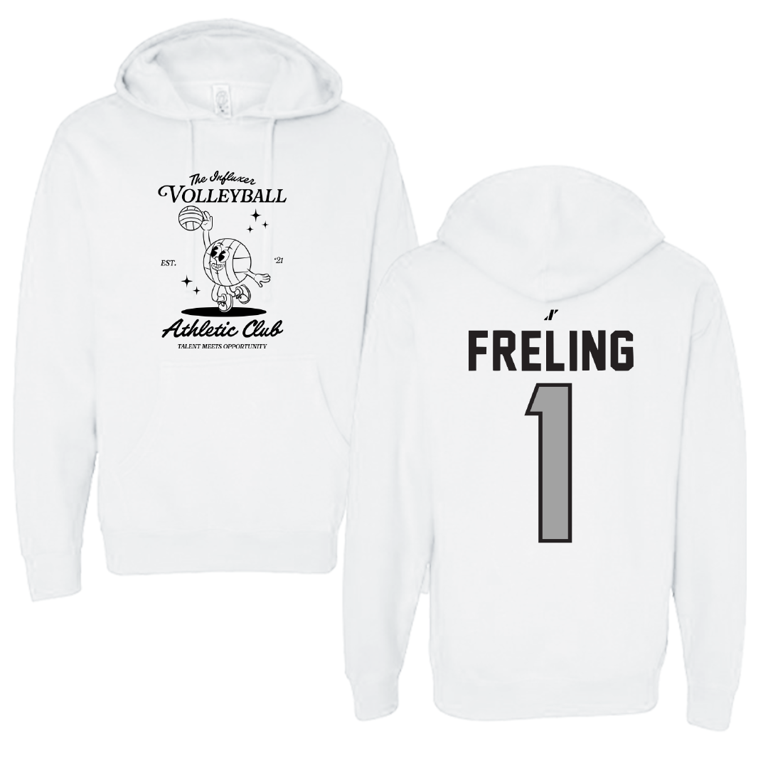 Volleyball White Influxer Athletic Club Hoodie - #1 Lorelei Freling