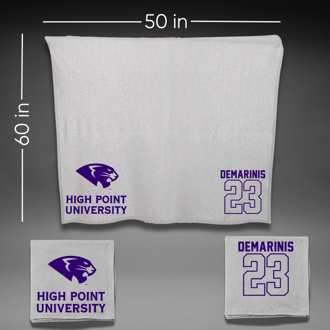High Point University Baseball Gray Blanket - #23 Rocco DeMarinis