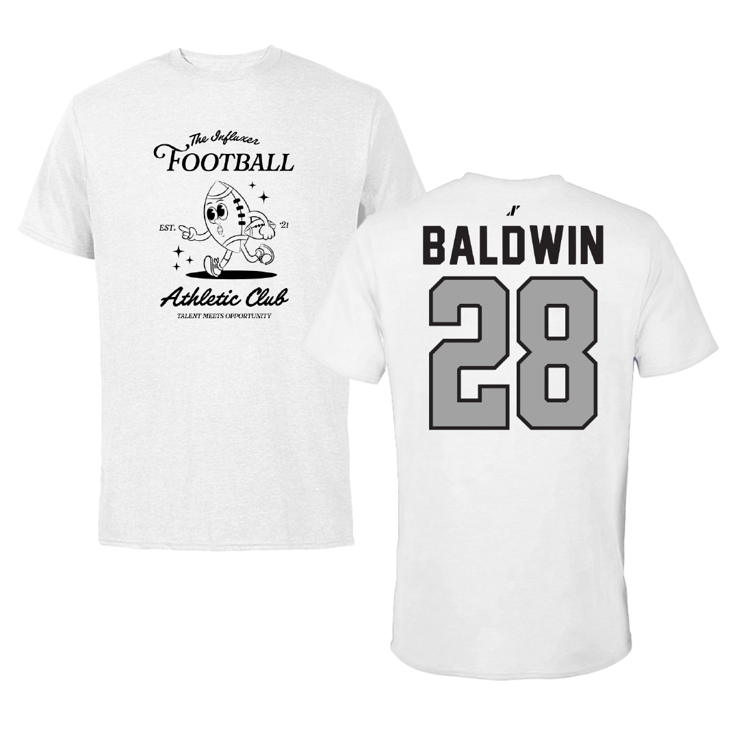Football White Influxer Athletic Club Tee - #28 Ke'Marion Baldwin