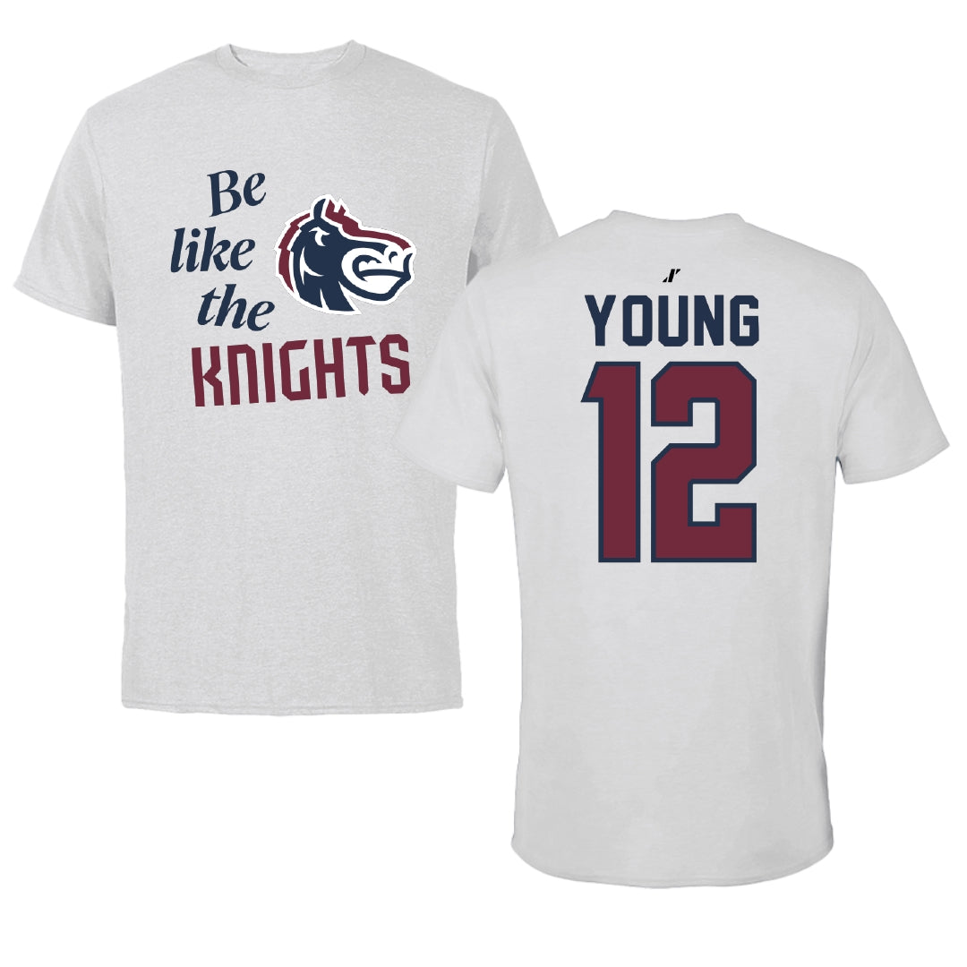 Fairleigh Dickinson University-Metropolitan Campus Volleyball Light Gray Be Like Us Tee - #12 Ethan Young
