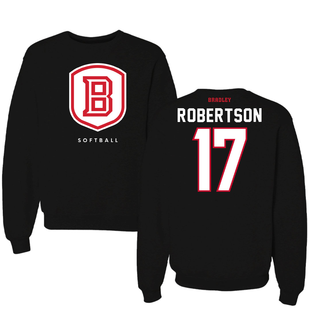 Bradley University Softball Black Crewneck - #17 Kinsley Robertson