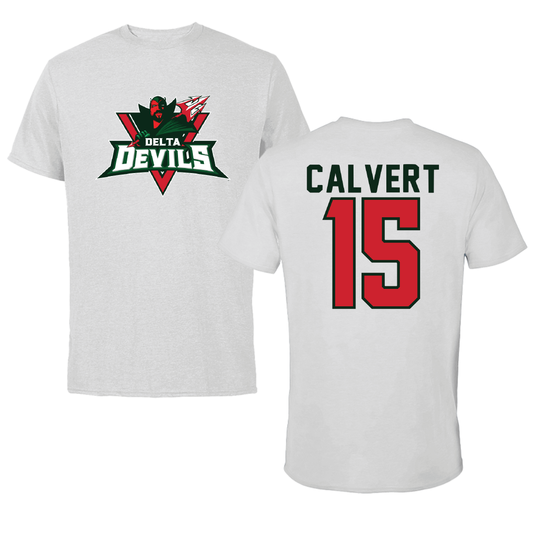 Mississippi Valley State University Volleyball Light Gray Performance Tee - #15 Jaazaniah Calvert