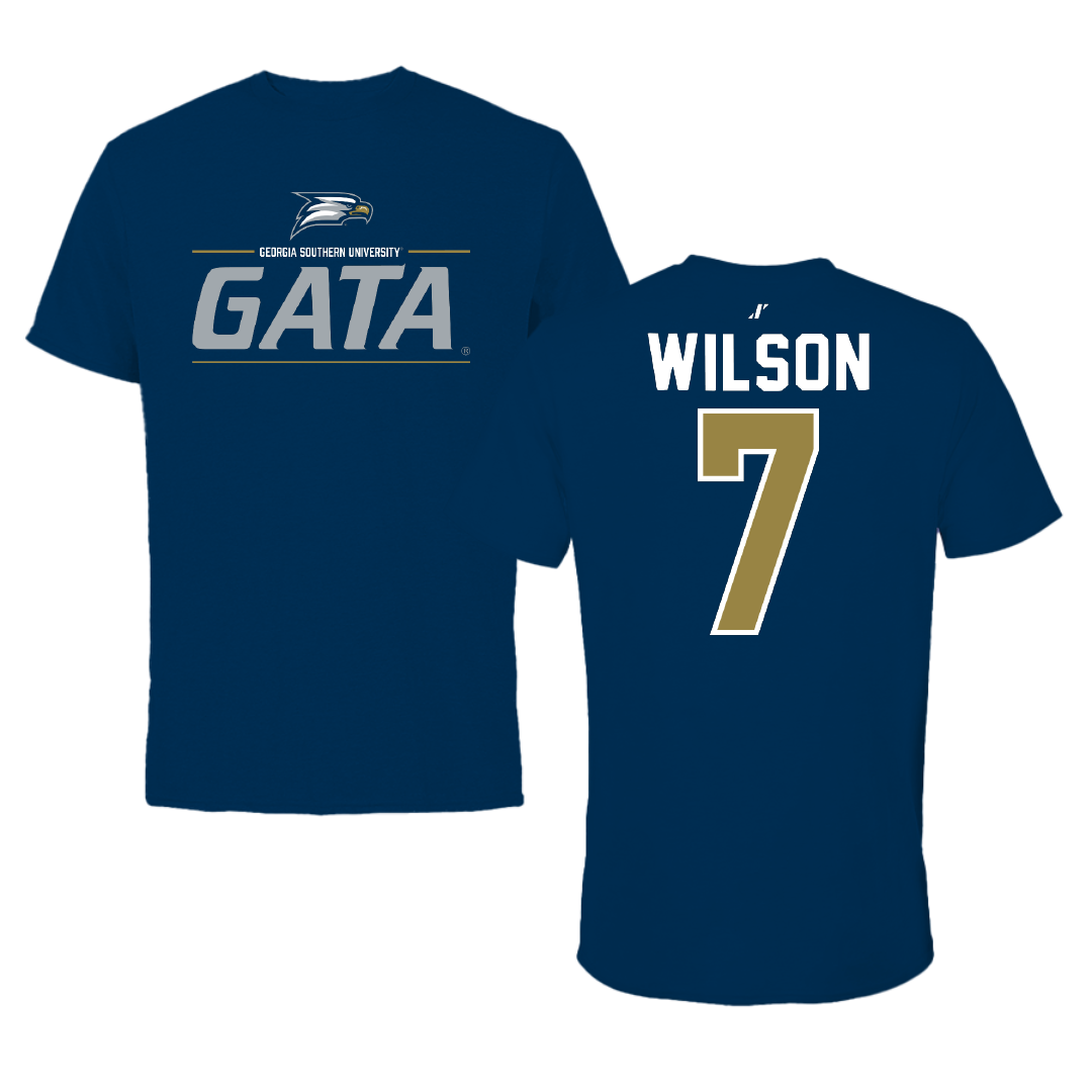 Georgia Southern University Soccer Navy General Performance Tee - #7 Kendall Wilson