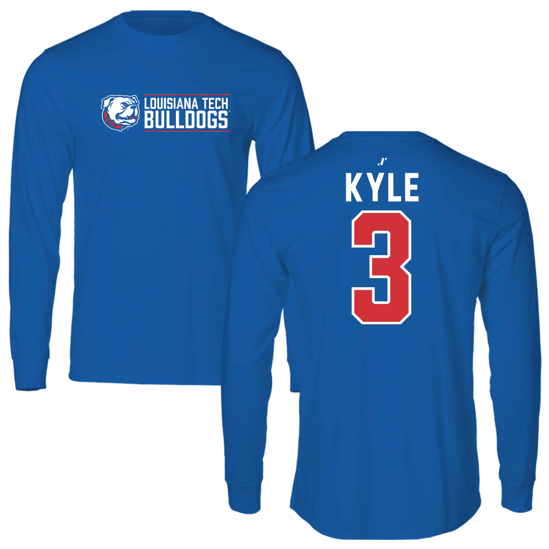 Louisiana Tech University Soccer Blue General Performance Long Sleeve - #3 Avery Kyle