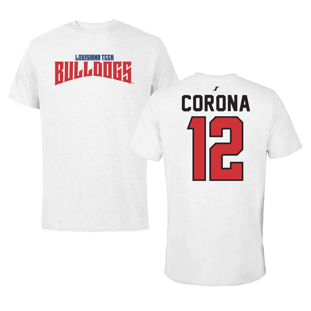 Louisiana Tech University Baseball White Classic Tee - #12 Jorge Corona