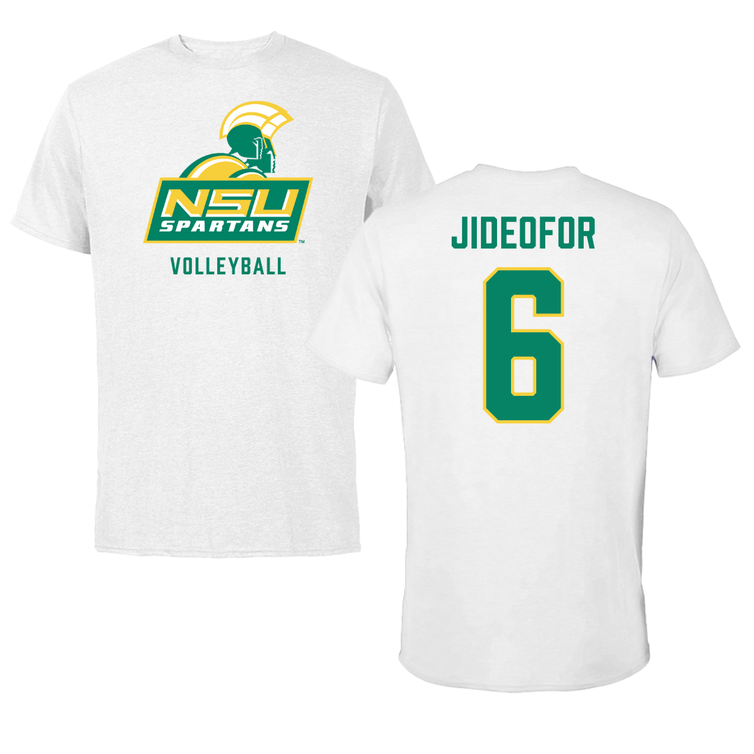 Norfolk State University Volleyball White Tee - #6 Adlene Jideofor