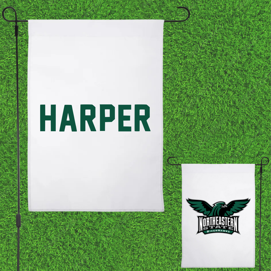 Northeastern State University Cheer White Garden Flag - Ryan Harper