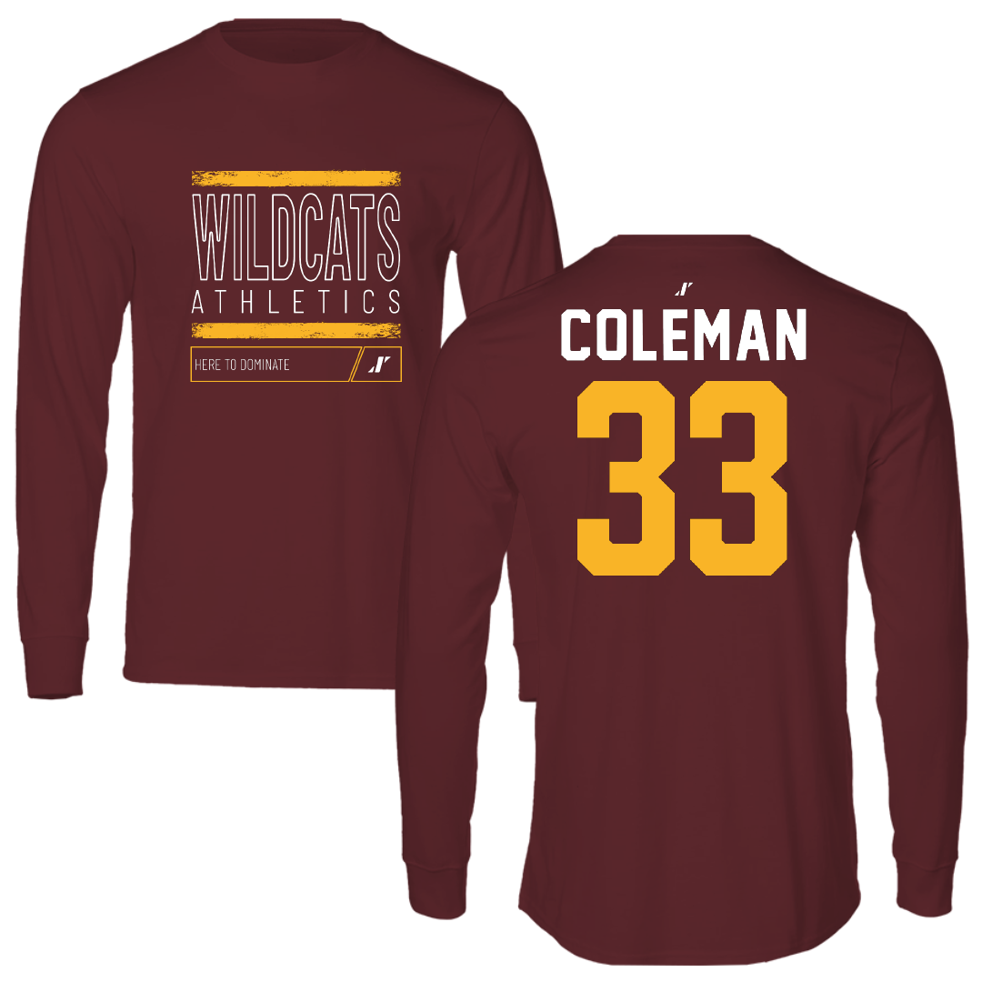 Bethune-Cookman University Softball Maroon Dominate Long Sleeve - #33 Sofia Coleman