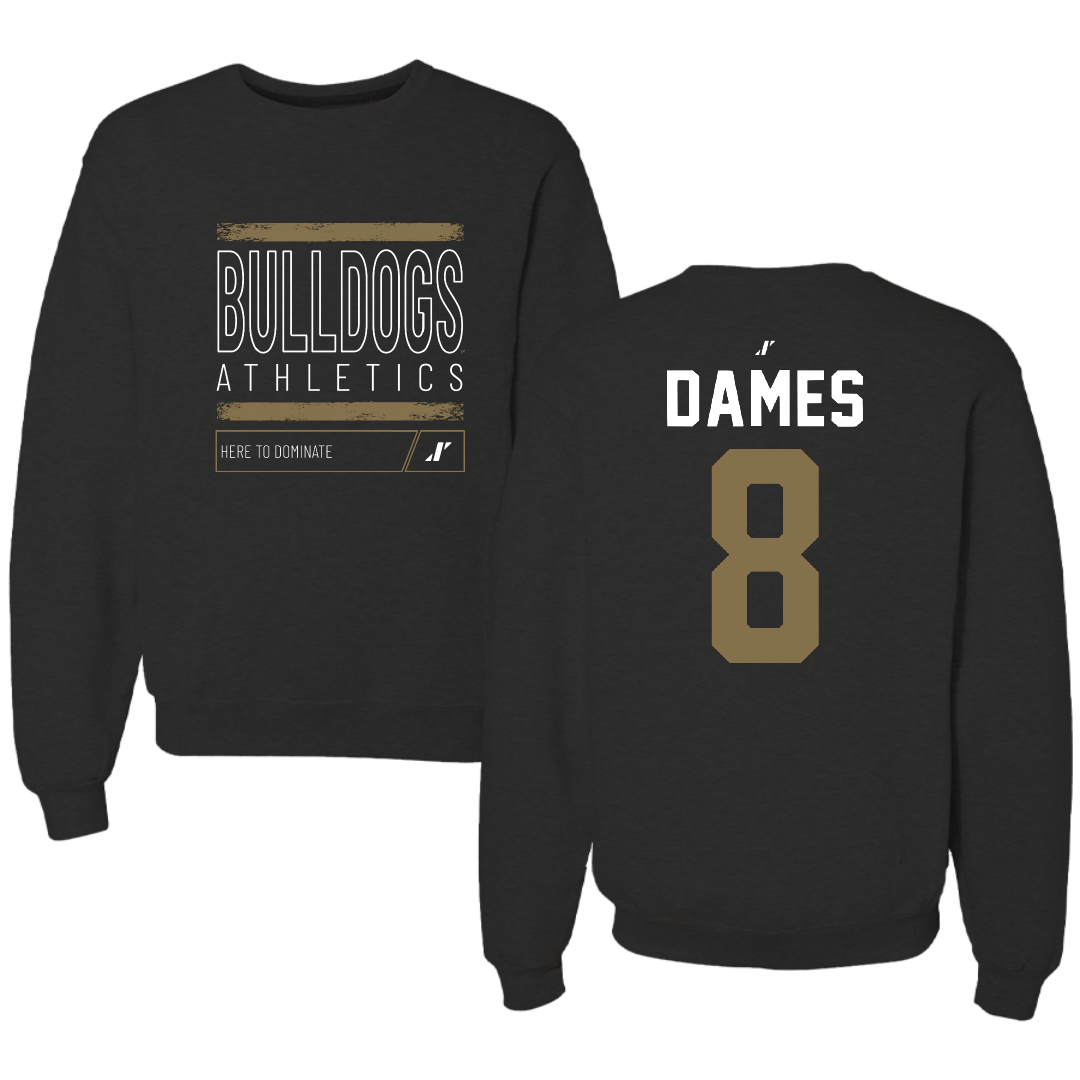 Bryant University Football Black Dominate Crewneck - #8 Javin Dames