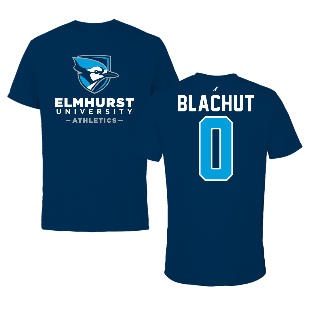 Elmhurst University Basketball Navy Tee - #0 Sebastian Blachut
